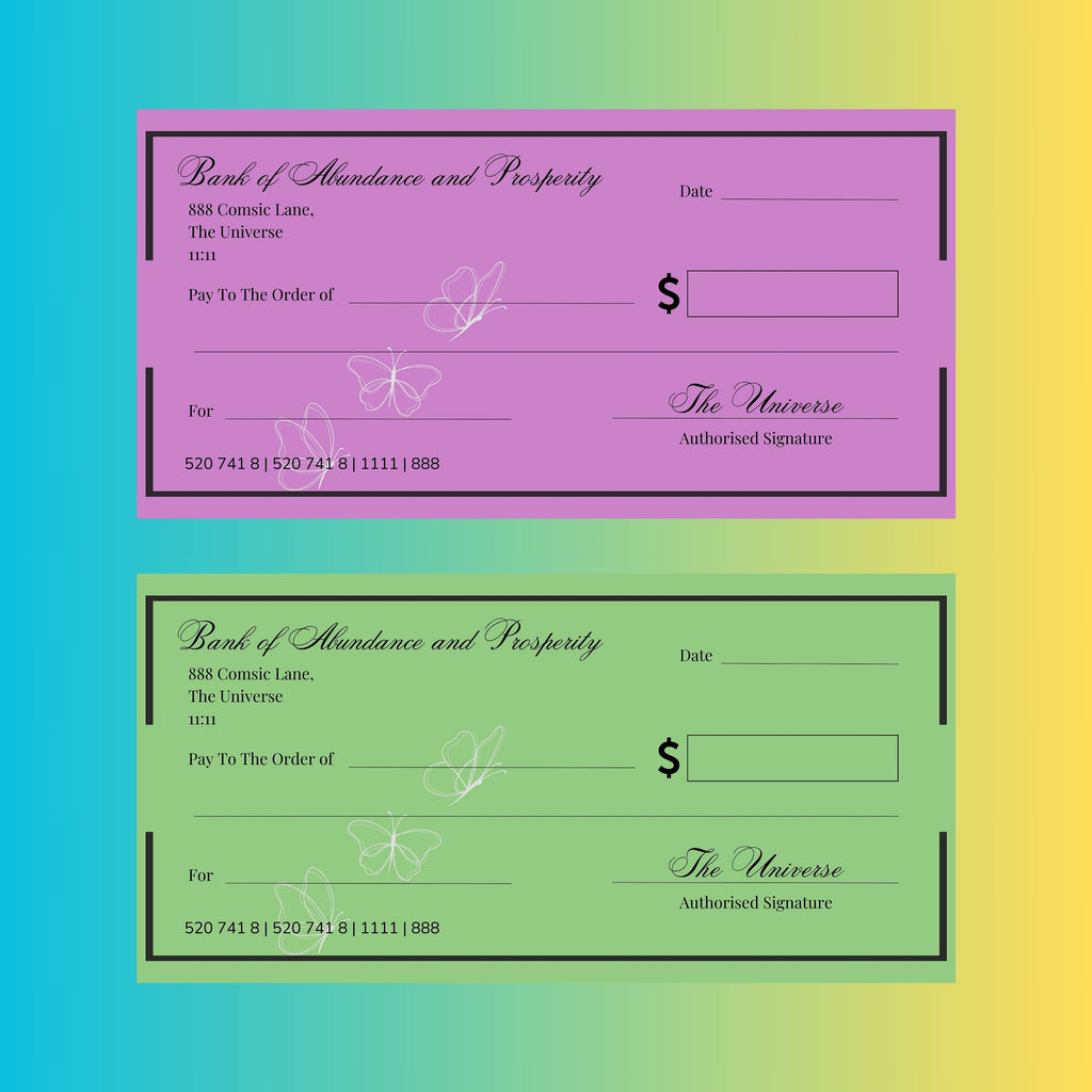 Manifestation Cheque| Law of Attraction Cheque | Manifestation Cheque | Prosperity