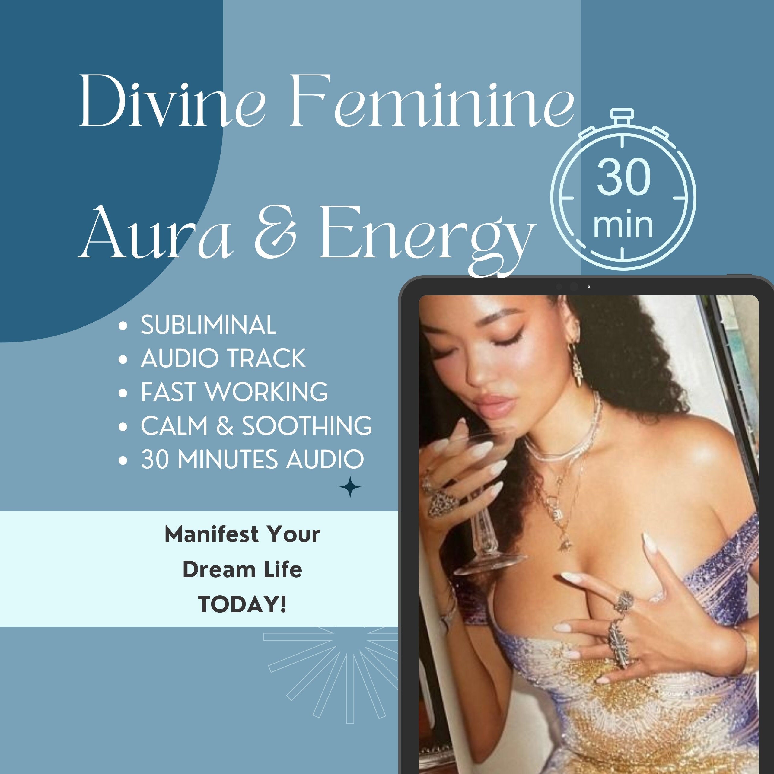 Attract DIVINE FEMININE ENERGY and Aura |Sacred Aura Awakening Subliminal Audio - 30 Minutes with Booster