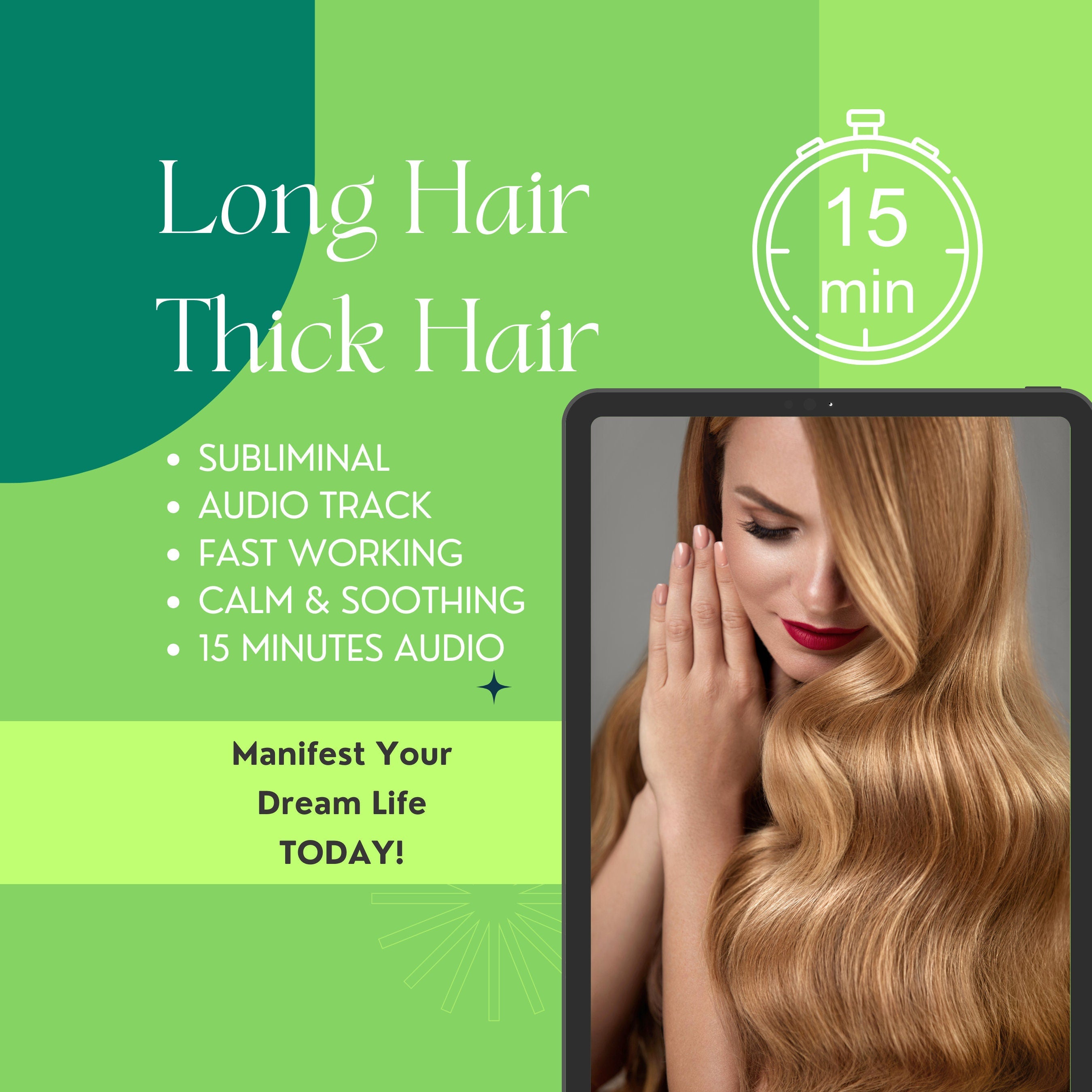 Long and Thick Hair Subliminal Audio 15 Minutes | 528Hz Frequency |  Potent Hynosis