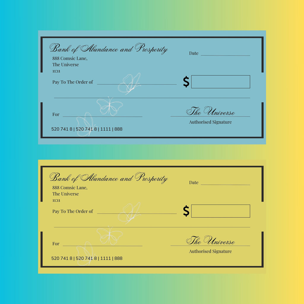 Manifestation Cheque| Law of Attraction Cheque | Manifestation Cheque | Prosperity