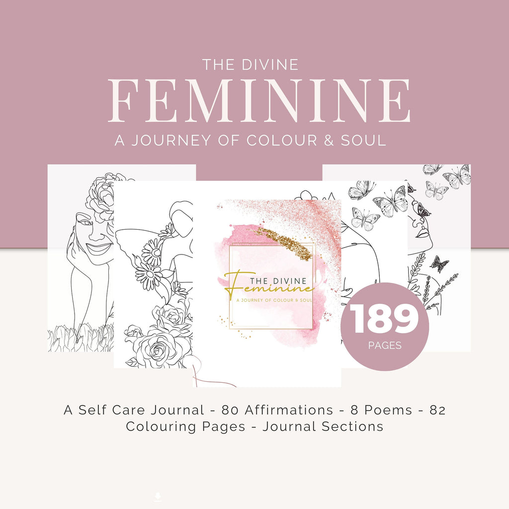 Divine Feminine Coloring Book - Digital Print Out | Adult Colouring Book | Manifestation Colouring Book