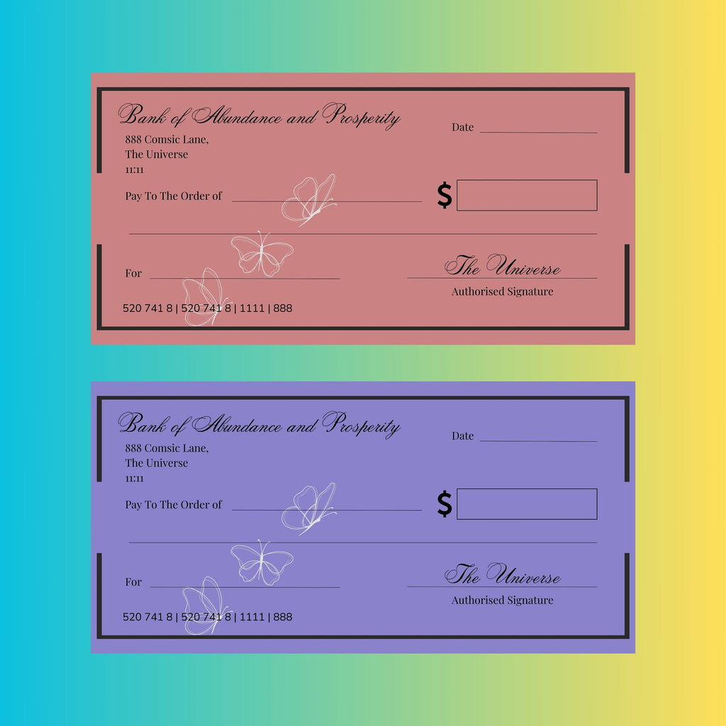 Manifestation Cheque| Law of Attraction Cheque | Manifestation Cheque | Prosperity